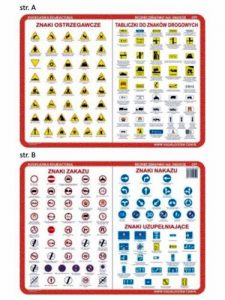 ZNAKI OSTRZEGAWCZE Znaki zakazu Znaki nakazu Podkladka edukacyjna 059 Laminated Sheet