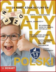 GRAMATYKA JĘZYKA POLSKIEGO 28 kart edukacyjnych Klasy 5-8