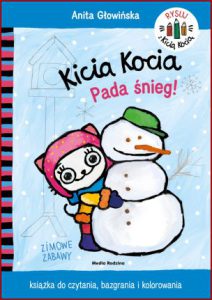 KICIA KOCIA PADA ŚNIEG Kolorowanka